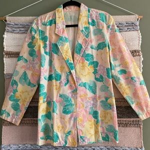 Vintage Floral Cotton Blazer